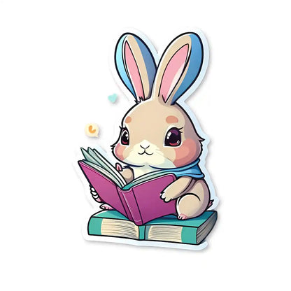 Book-Loving Cute Bunny