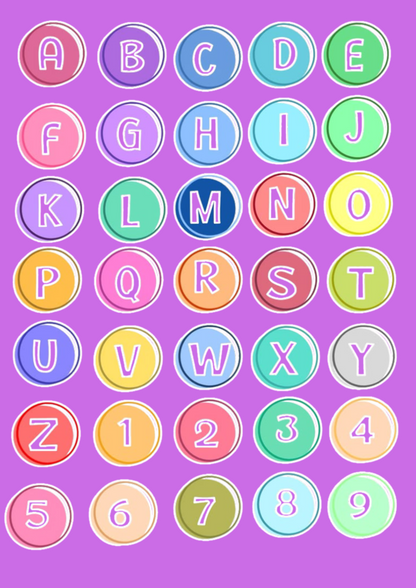 Engaging Alphabet and Number Stickers for Kids Sticker Pack (35 Pcs)