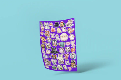 Playful Baby Animals and Sweet Cartoon Faces Pack (55 Pcs)