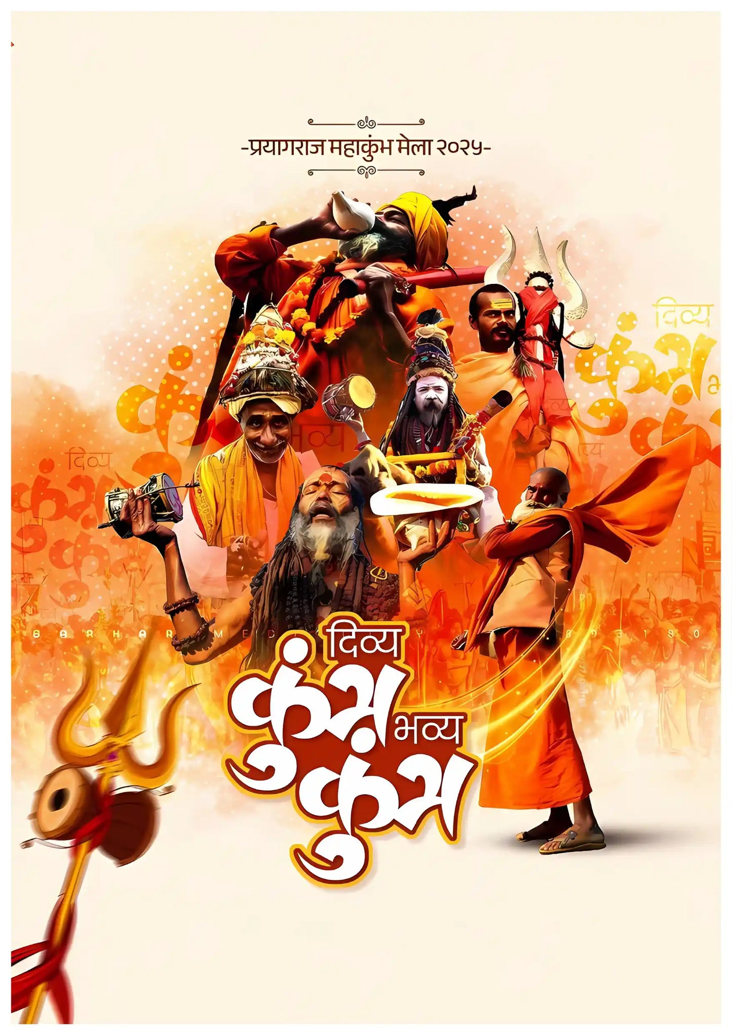 Sacred Kumbh Mela Devotee Procession Poster