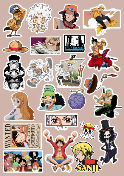 Set sail with the future Pirate King! This Monkey D. Luffy Sticker Pack features bold, high-quality designs of One Piece’s iconic captain in his most legendary moments. Whether you're a longtime fan of the Straw Hat crew or just starting your Grand Line journey, these stickers are a must-have for every One Piece lover.