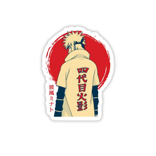 Naruto Hokage of the Leaf Village sticker with cape and back view
