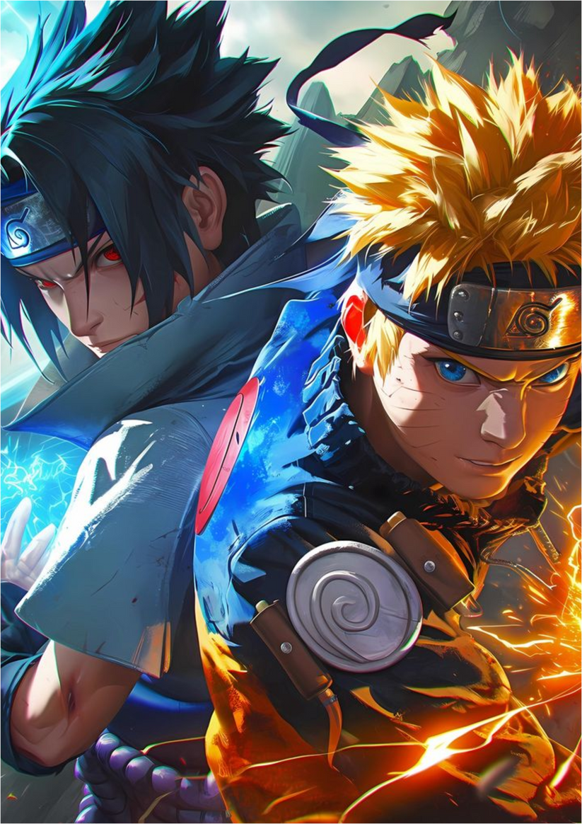 Naruto and Sasuke Ultimate Rivalry Poster | Poster | Sticker Muse ...