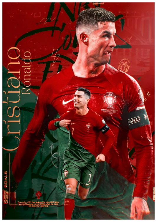 Cristiano Ronaldo Football GOAT Poster