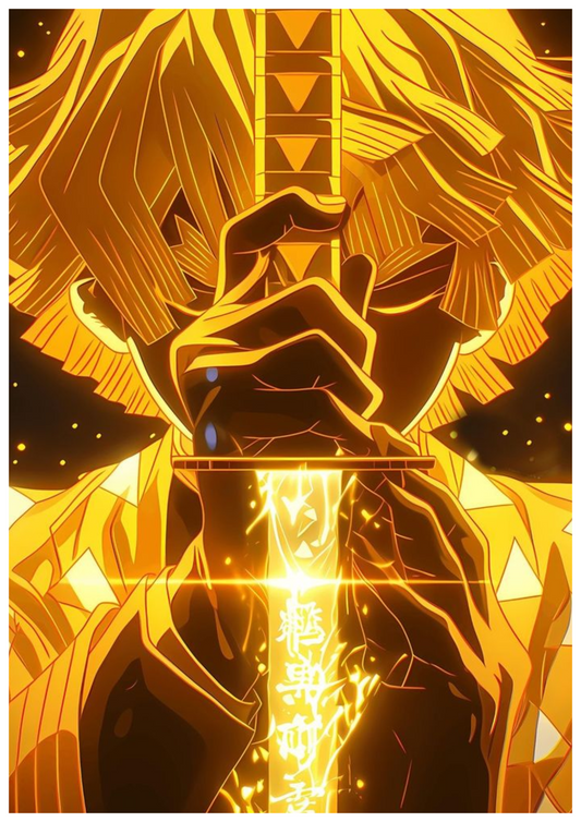 Zenitsu Thunder Breathing Lightning Poster