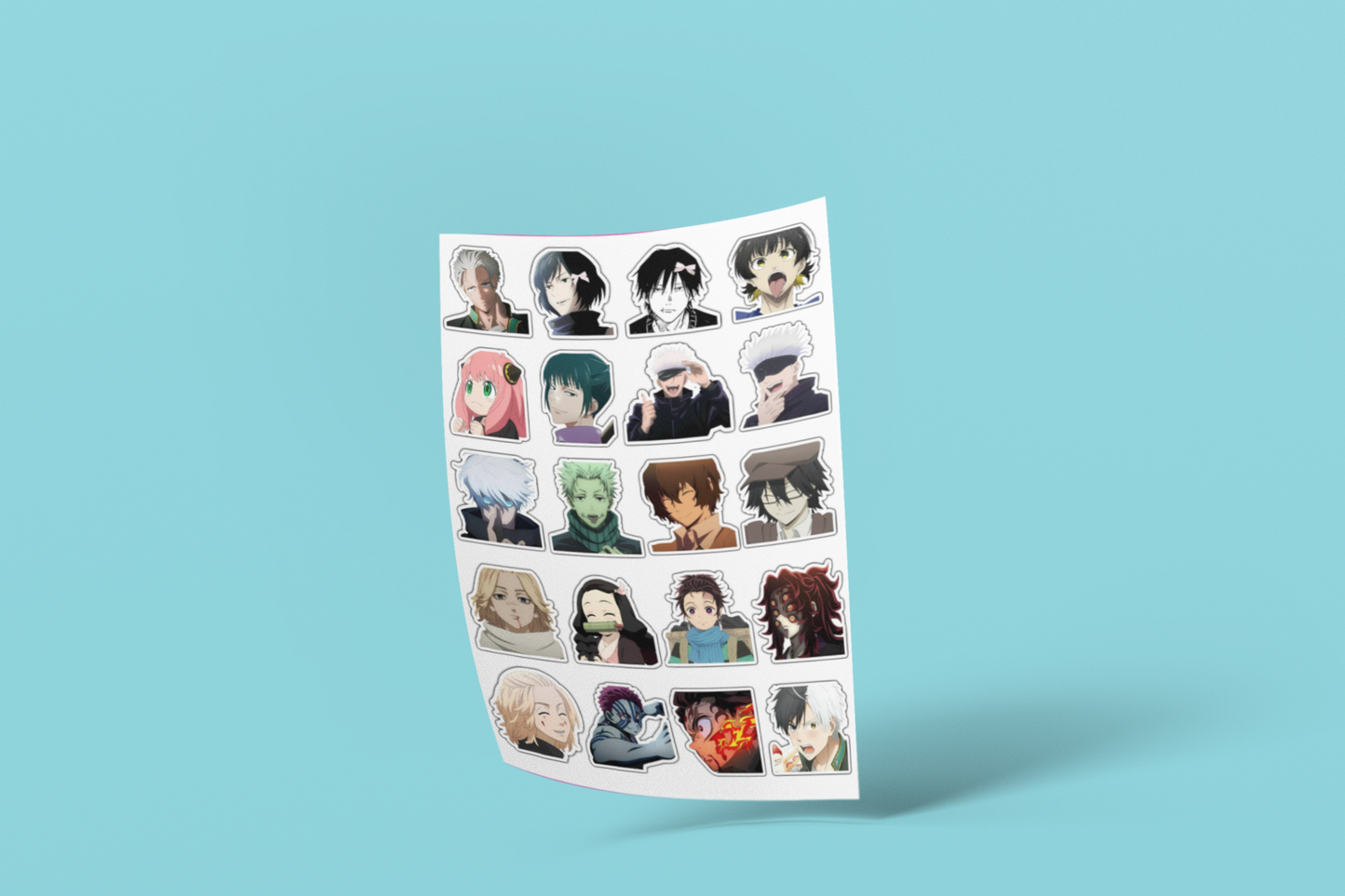 Facecut stickers of Anime Hero's (20 pcs)