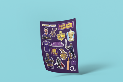 IPL KKR Sticker Pack – Knight Riders Fan Edition (15 Pcs)