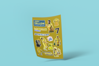 CSK Spirit Sticker Pack – Bleed Yellow Edition (8 Pcs)